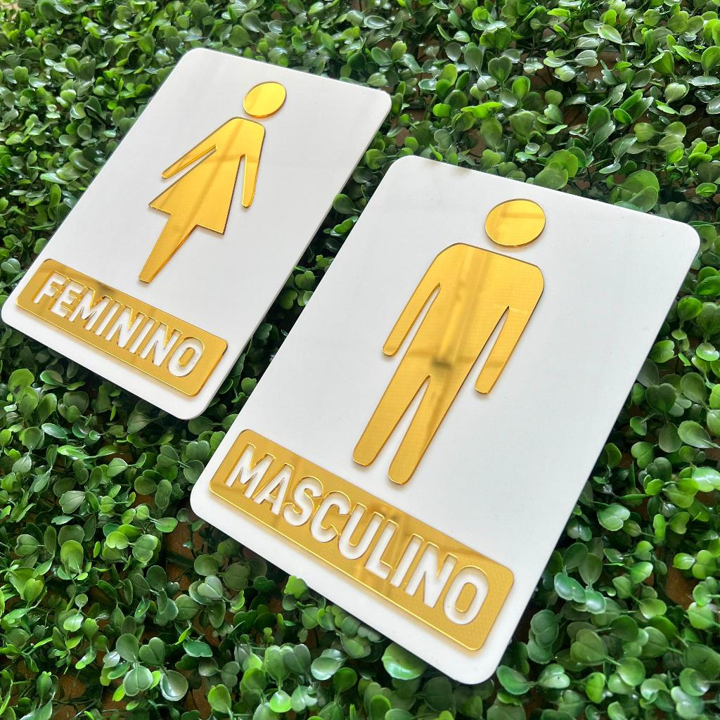 Placas Acrílicas Porta Banheiro Kit Masculino e Feminino 15x20cm Espelhado Placas Acrílicas Porta Banheiro Kit Masculino e Feminino 15x20cm Espelhado - Oferta na Shopee
