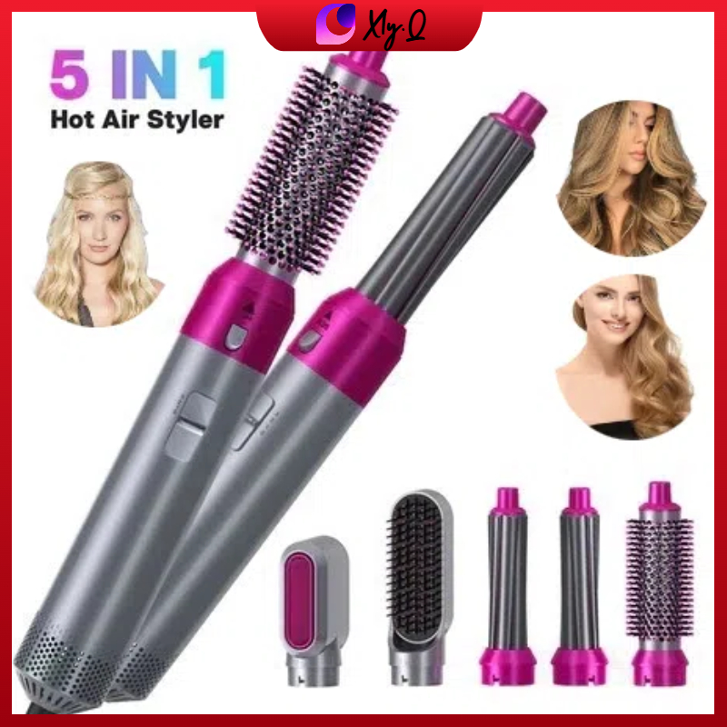 Escova 5 em 1 Profissional Secador Pente, Modelador Aumenta Volume Rapidamente Fácil de Usar Resultados de Salão Escova 5 em 1 Profissional Secador Pente