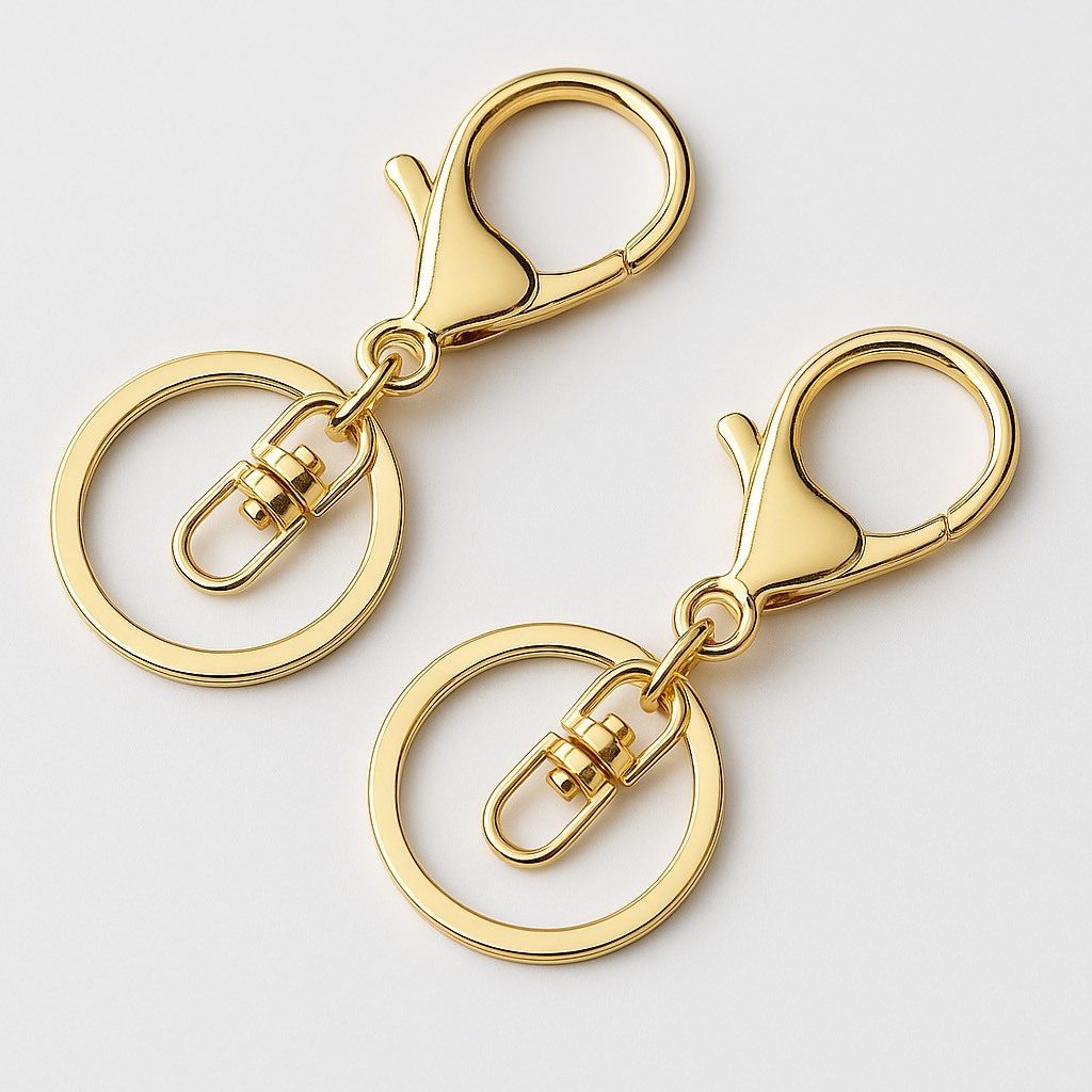 Kit 25 Argola de Chaveiro Premium 30MM Com Mosquetão Dourado Ouro Banhado Artesanato Kit 25 Argola de Chaveiro Premium 30MM Com Mosquetão Dourado Ouro Banhado Artesanato - Oferta na Shopee