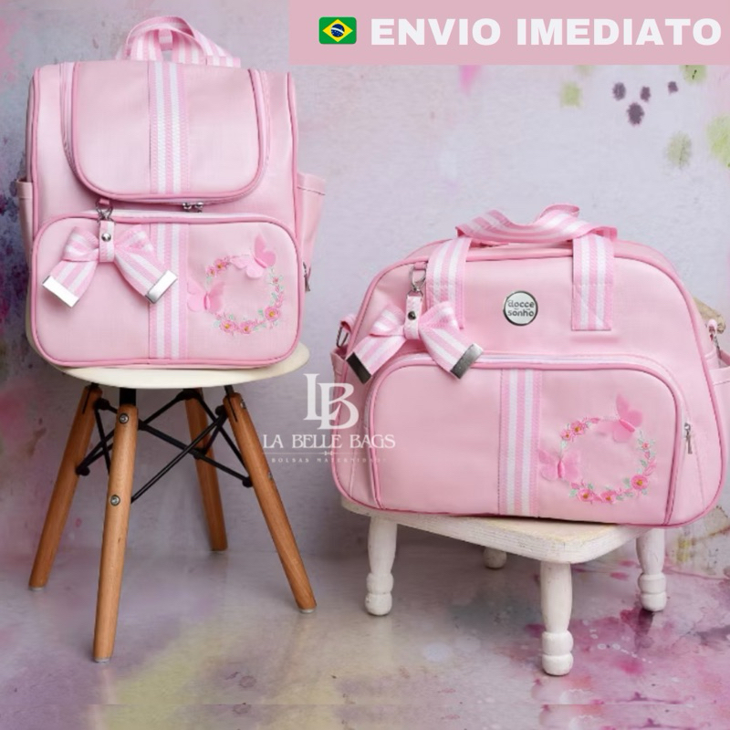 kit bolsa maternidade 2 peças Luxo, kit mala com Mochila Maternidade 2 em 1 (VG) kit bolsa maternidade 2 peças Luxo