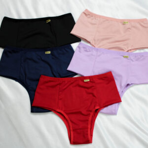 kit 10 Calcinhas Cintura Alta Pala Dupla Seca Barriga Femina - Oferta na Shopee