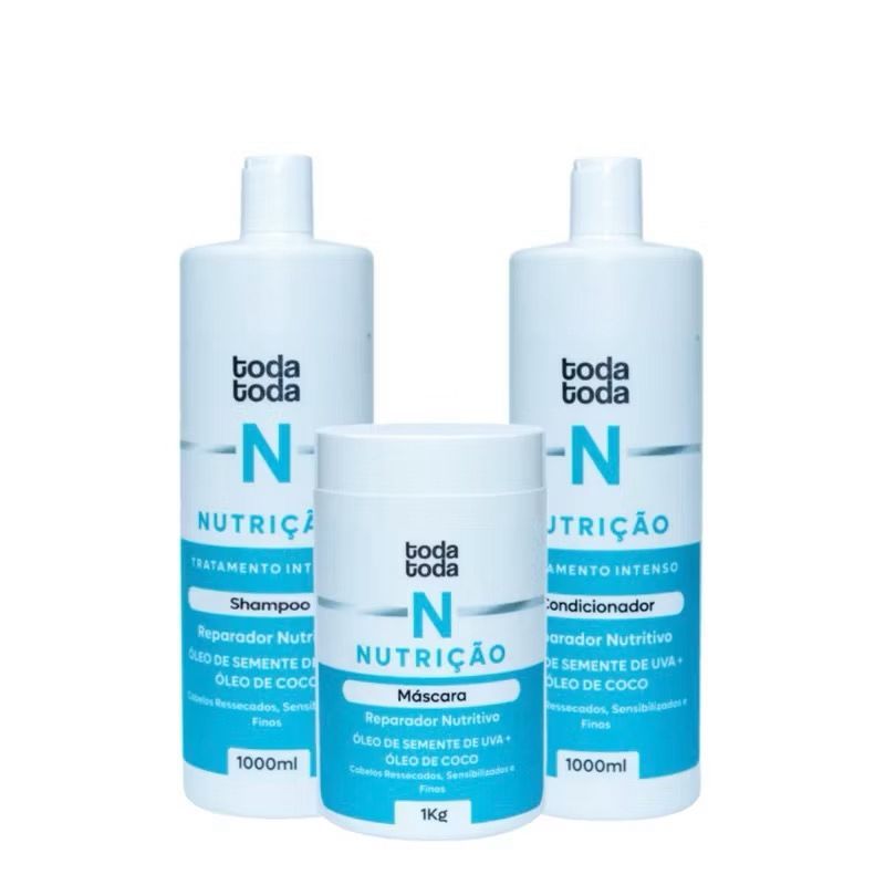 KIT COMPLETO NUTRIÇÃO 1KG SHAMPOO CONDICIONADOR E MASCARA KIT COMPLETO NUTRIÇÃO 1KG SHAMPOO CONDICIONADOR E MASCARA