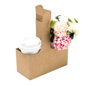 Caixa Cesta Suporte para Flores e Café / Caneca / Copo Bucks e Presentes - Kraft ou Branca - Oferta na Shopee