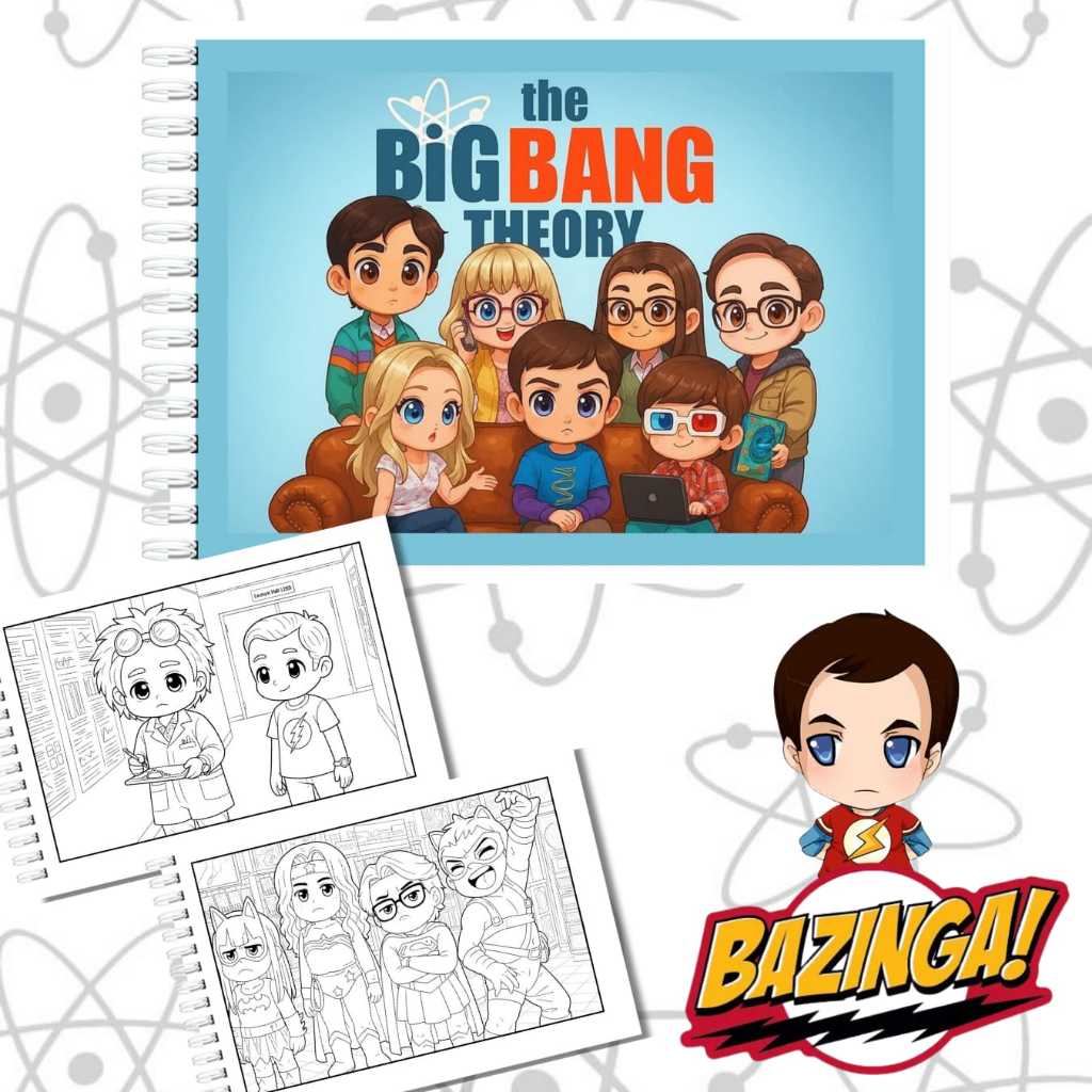 Livro de Colorir The Big Bang Theory A5 Capa Dura 180g 50 Desenhos ENVIO IMEDIATO Livro de Colorir The Big Bang Theory A5 Capa Dura 180g 50 Desenhos ENVIO IMEDIATO - Oferta na Shopee