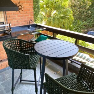 Bistrô Maya Alto para Banqueta Alumínio Pé Obonglo Reforçado e Resistente ao Tempo Áreas Externa - Oferta na Shopee