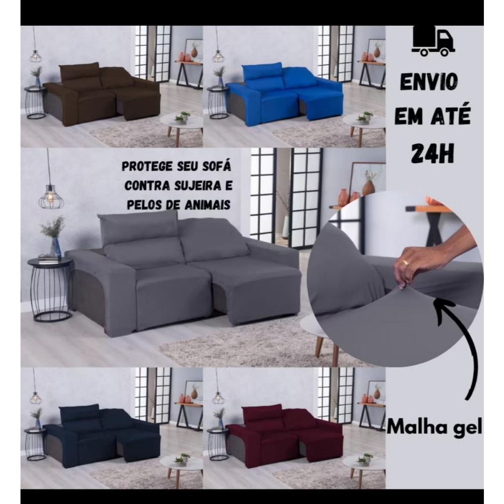 Capa de Sofá Retrátil e Reclinável 2 Lugares Lisa Malha Gel Capa de Sofá Retrátil e Reclinável 2 Lugares Lisa Malha Gel - Oferta na Shopee