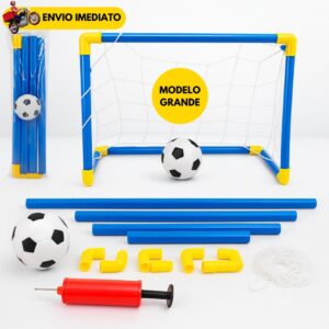 Kit Mini Trave com Rede + Bola + Bomba de Encher Trave Golzinho Futebol Infantil - Oferta na Shopee