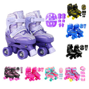 Patins Infantil Ajustável Roller 4 Rodas com Capacete Proteção Criança - Oferta na Shopee