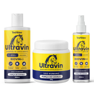 Kit Crescimento Acelerado Biovin-A Ultravin Força de Cavalo YouShine Shampoo Máscara e Tônico - Oferta na Shopee