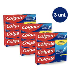 Kit C/12 Creme Dental Colgate Máxima Proteção Anticáries 90g cada - Oferta na Shopee