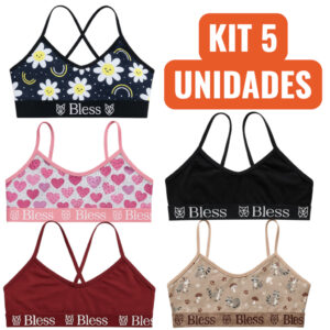 Kit 5 Top Juvenil Algodão Elástico Exposto Cores Variadas Infantil - Oferta na Shopee