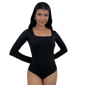Body Casual Feminino Suplex Premium Decote Quadrado Manga Longa Básico - Oferta na Shopee