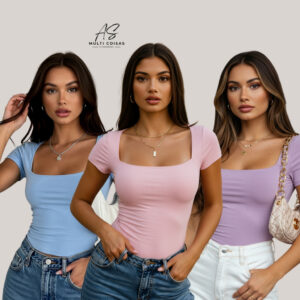 Kit 3 Blusinha Baby Look - Tecido Suplex Elastano Confortável Básica Faculdade Trabalho Moda Feminina - Oferta na Shopee
