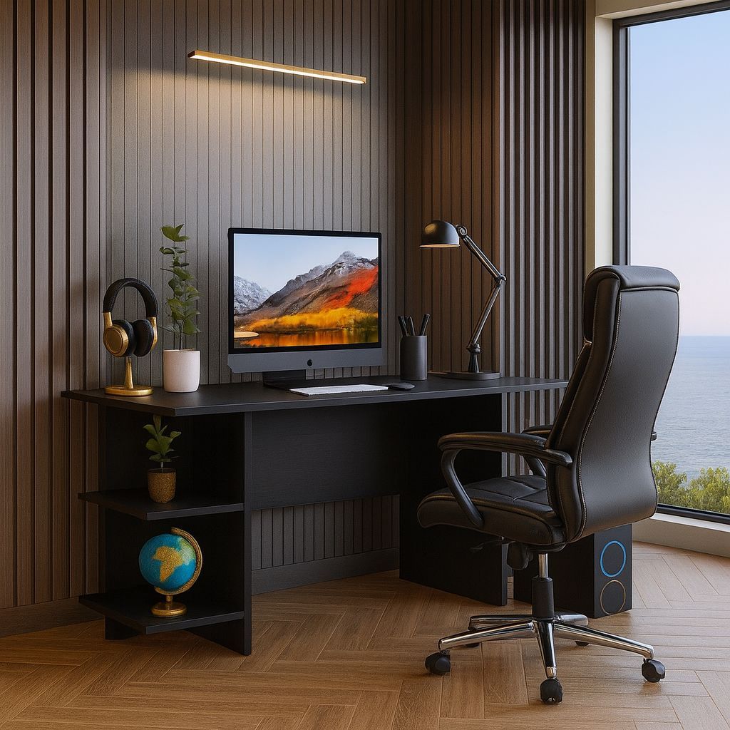 Mesa Gamer Escrivaninha Funcional para Computador, Quarto e Escritório – Cor Preta Mesa Gamer Escrivaninha Funcional para Computador