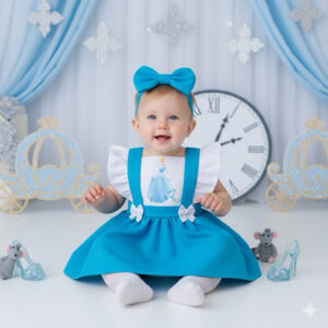 Romper Temático Cinderela Princesa gata borralheiraa Roupa Fantasia Festa Aniversário Mesversario - Oferta na Shopee