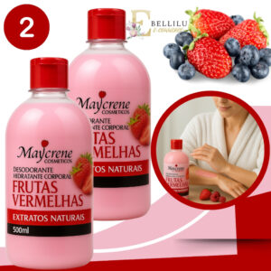 kit 2 Hidratante Corporal Frutas Vermelhas - Extratos Naturais - 500ml - Maycrene - Oferta na Shopee