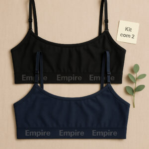 Kit 2 Top Feminino Forrado de Microfibra Sutiã Sem Bojo Top Fitness de Academia Adulto e Juvenil - Oferta na Shopee
