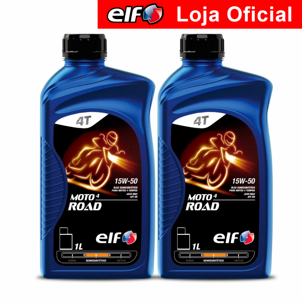 Kit 2x Óleo Semissintetico Elf Moto 4 Road 15W-50 Kit 2x Óleo Semissintetico Elf Moto 4 Road 15W-50