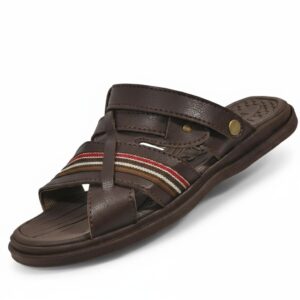 Sandália Masculina Chinelo Couro Legitimo Adulto Ortopédico Com Palmilha Confort ENVIO IMEDIATO - Oferta na Shopee