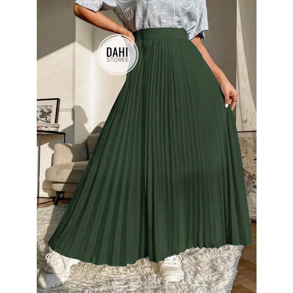 Saia longa plissada lisa com forro modesta Saia longa plissada lisa com forro modesta - Oferta na Shopee