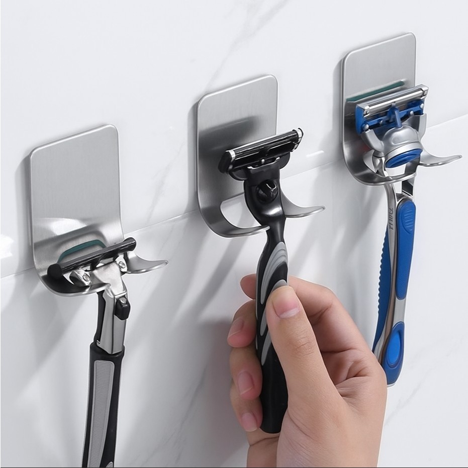 Vittak Suporte Porta Lâmina Barbear Inox Aparelho Gillette Gilete Barbeador Dupla Face Cola - 1, 2, 5 ou 10 unidades Vittak Suporte Porta Lâmina Barbear Inox Aparelho Gillette Gilete Barbeador Dupla Face Cola - 1
