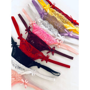 Kit 10 Calcinhas Fio Dental Regulável em Renda Sexy Feminina Lingerie Sensual Confortável - Oferta na Shopee