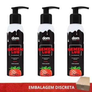 KIT SEMEN LUB LUBRIFICANTE TEXTURA BRANCA CREMOSA SABOR NEUTRO OU MORANGO - SEX SHOP - Oferta na Shopee