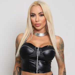 Top Cropped Feminino Ziper Couro Fake Cirrê Moda Balada/Rock - Oferta na Shopee