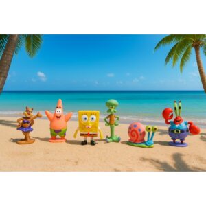 Bob Esponja Colecionável Kit 6 Miniaturas Bonecos Cartoon Anime - Oferta na Shopee