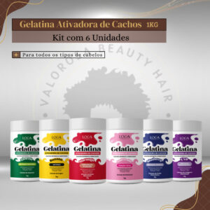 Kit Revenda 6 Unids - Gelatina Ativadora de Cachos 1kg - Loca Cosmetics - Oferta na Shopee