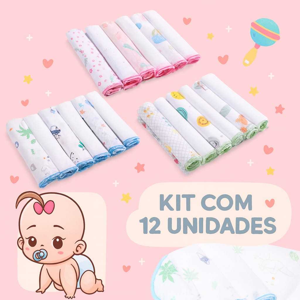 Kit 12 Unidades Toalhinha Para Boca Super Absorvente Fraldinha De Boca 30x30 Kit 12 Unidades Toalhinha Para Boca Super Absorvente Fraldinha De Boca 30x30 - Oferta na Shopee