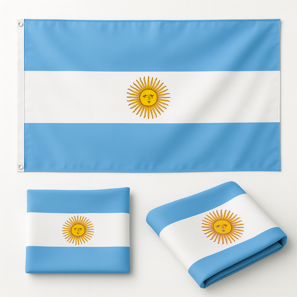 Bandeira Argentina Oficial C/Anilhas 90x60 Cm Cores Fortes Bandeira Argentina Oficial C/Anilhas 90x60 Cm Cores Fortes - Oferta na Shopee