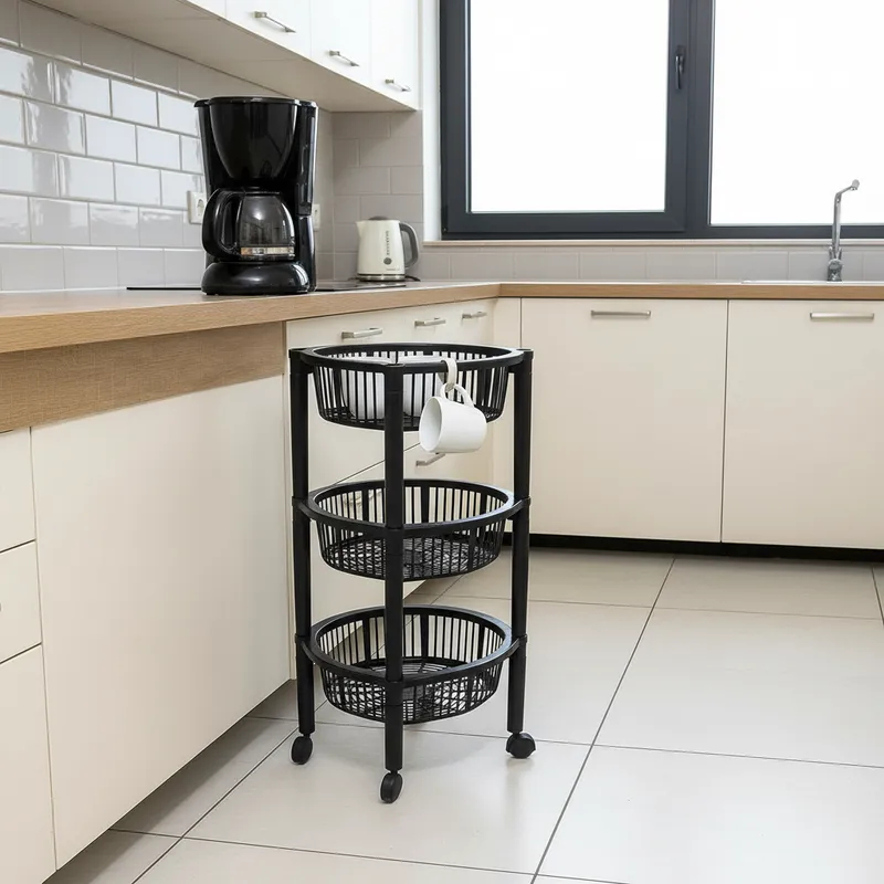 Carrinho Multiuso Reforçado de 3 Andares Cozinha Banheiro Lavanderia Escritório Area Gourmet Carrinho Multiuso Reforçado de 3 Andares Cozinha Banheiro Lavanderia Escritório Area Gourmet