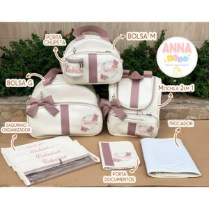 Kit de Bolsa de Bebê Personalizado - Anna Baby Bolsas - Oferta na Shopee