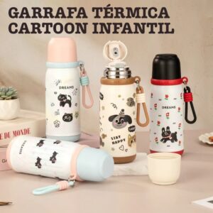 Garrafa Termica Copo Com Três Aberturas Diferentes de Copo Infantil 500ML - Oferta na Shopee
