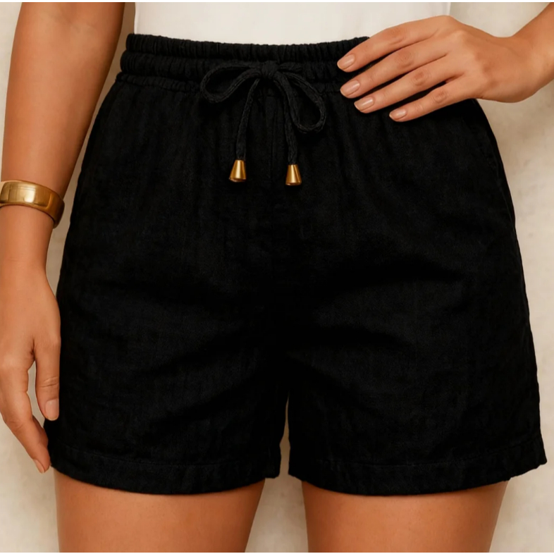 Short Feminino Sem Bolso Com Ponteira Linho Rustico Premium Short Feminino Sem Bolso Com Ponteira Linho Rustico Premium - Oferta na Shopee