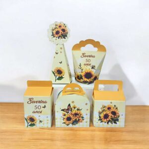 Kit Caixinhas Personalizadas Girassol Festa Aniversário Lembrancinhas - Oferta na Shopee