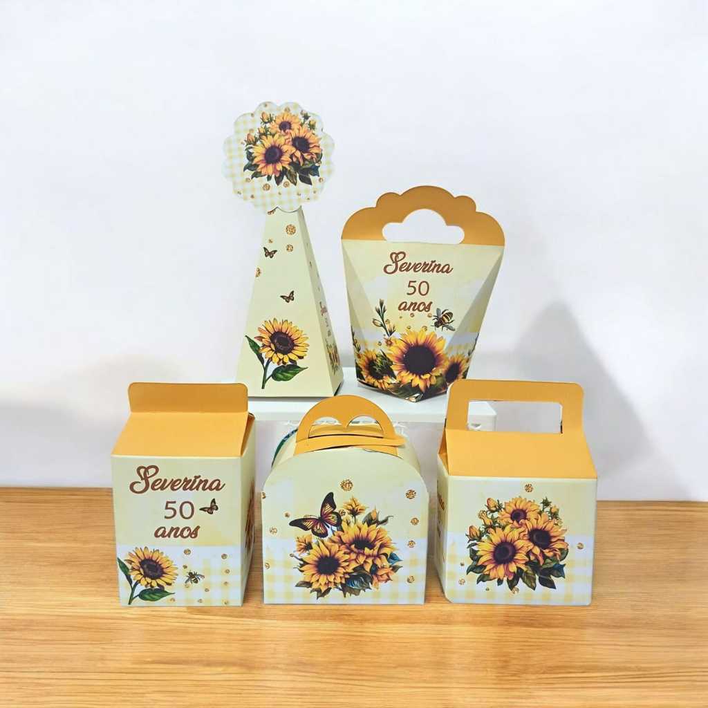 Kit Caixinhas Personalizadas Girassol Festa Aniversário Lembrancinhas Kit Caixinhas Personalizadas Girassol Festa Aniversário Lembrancinhas - Oferta na Shopee