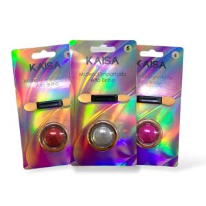 Pó Cromo Kaisa | 5 Cores com Aplicador | Efeito Espelhado