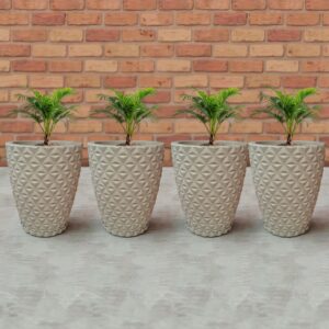Kit 04 Vasos para Plantas Flor Jardim Varanda Casa em Polietileno Diamante 3D N2 com pratpo - Oferta na Shopee