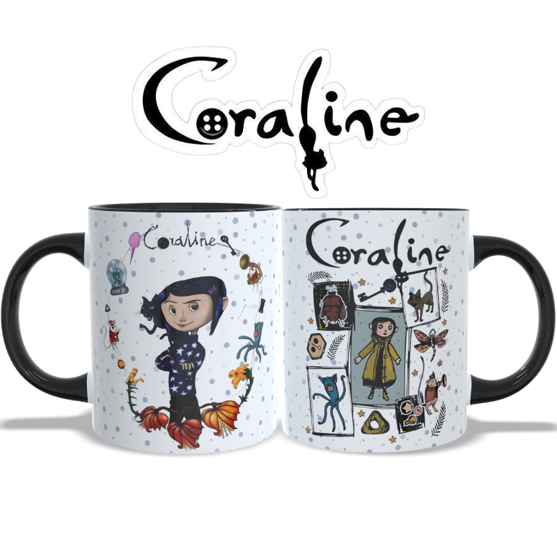 Caneca Coraline - Personalizada Com Seu Nome - Porcelana Premium - Presente Menina Caneca Coraline - Personalizada Com Seu Nome - Porcelana Premium - Presente Menina - Oferta na Shopee