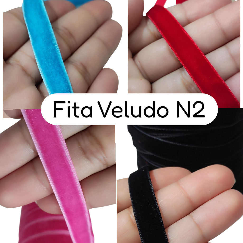 Fita de Veludo N2 (10mm) aveludada Fita de Veludo N2 (10mm) aveludada - Oferta na Shopee