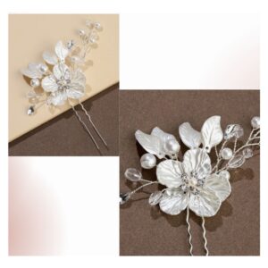 Kit 2 Grampos Flor Pérola Enfeite para Noiva - Arranjo Floral Elegante Casamento Daminha Florista - Oferta na Shopee