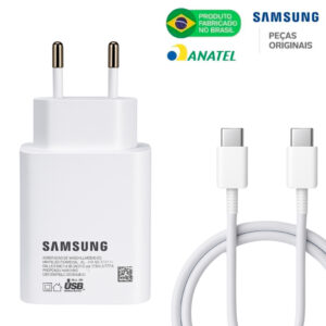 Carregador Samsung Turbo Branco 45W  Book 360 Pro  Book 2 360 - Book 2 Pro Book 3 360 - Book 3 Pro Book 4 360 Book 4 Pro - Oferta na Shopee