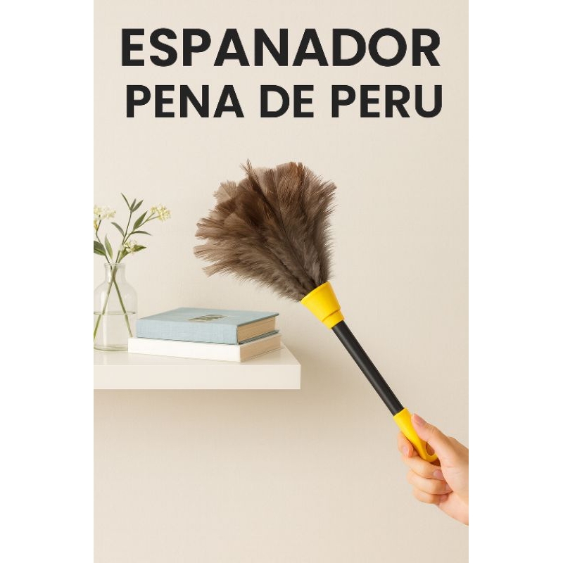 Espanador de pó Pena de Peru 32cm Multiuso Limpeza e Poeira Espanador de pó Pena de Peru 32cm Multiuso Limpeza e Poeira