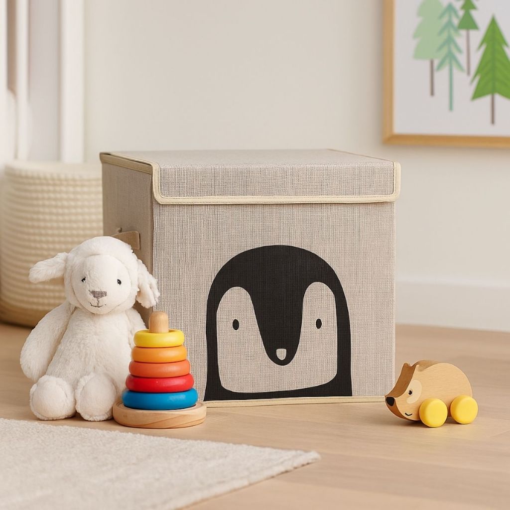 Caixa Organizadora Infantil Brinquedos Multiuso Linho Tampa Baú Animal Box Oky's Caixa Organizadora Infantil Brinquedos Multiuso Linho Tampa Baú Animal Box Oky's - Oferta na Shopee