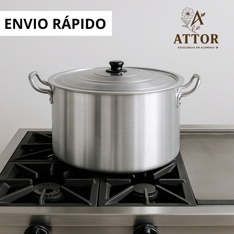 CAÇAROLA HOTEL COM TAMPA DE ALUMÍNIO TAMANHOS 26, 28, 30 E 35 PANELA GRANDE COZINHA INDUSTRIAL CALDEIRÃO PANELÃO CAÇAROLA HOTEL COM TAMPA DE ALUMÍNIO TAMANHOS 26