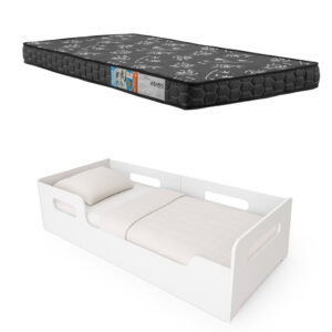 Cama Montessoriana Solteiro Princesa Menino/Menina Com Colchão D23 Maçio Toraflex- Branco - Oferta na Shopee