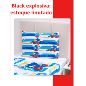 Fronha Avulsa Infantil Sonic Solteiro 50cm×70cm Super Macia Poliéster - Oferta na Shopee