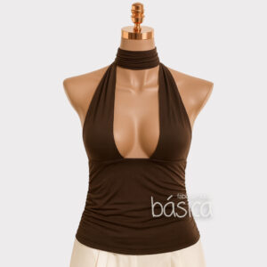 Blusa Cropped Amarraçao Multiformas Decote Forado Festa Moda Gringa Decotado Suplex Sexy Sustentaçao - Oferta na Shopee